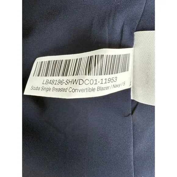 Quince Scuba Dickey Jacket in Navy Blue Cashmere Dickey Blazer Insert Size Small - Picture 10 of 16